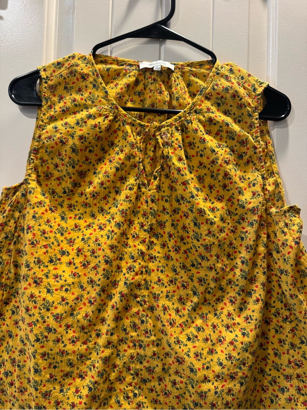 Madewell Yellow Floral sleeveless blouse